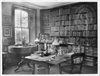 Photograph of the study in Down House, the home of Charles Darwin, 1935. 